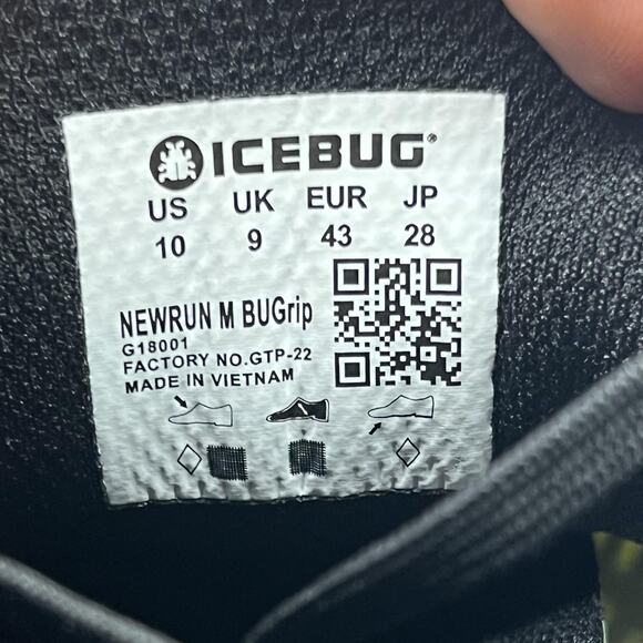 Icebug NewRun BUGrip Running Shoes Men Size 10 Black Green Spiked Winter Sneaker main image 6